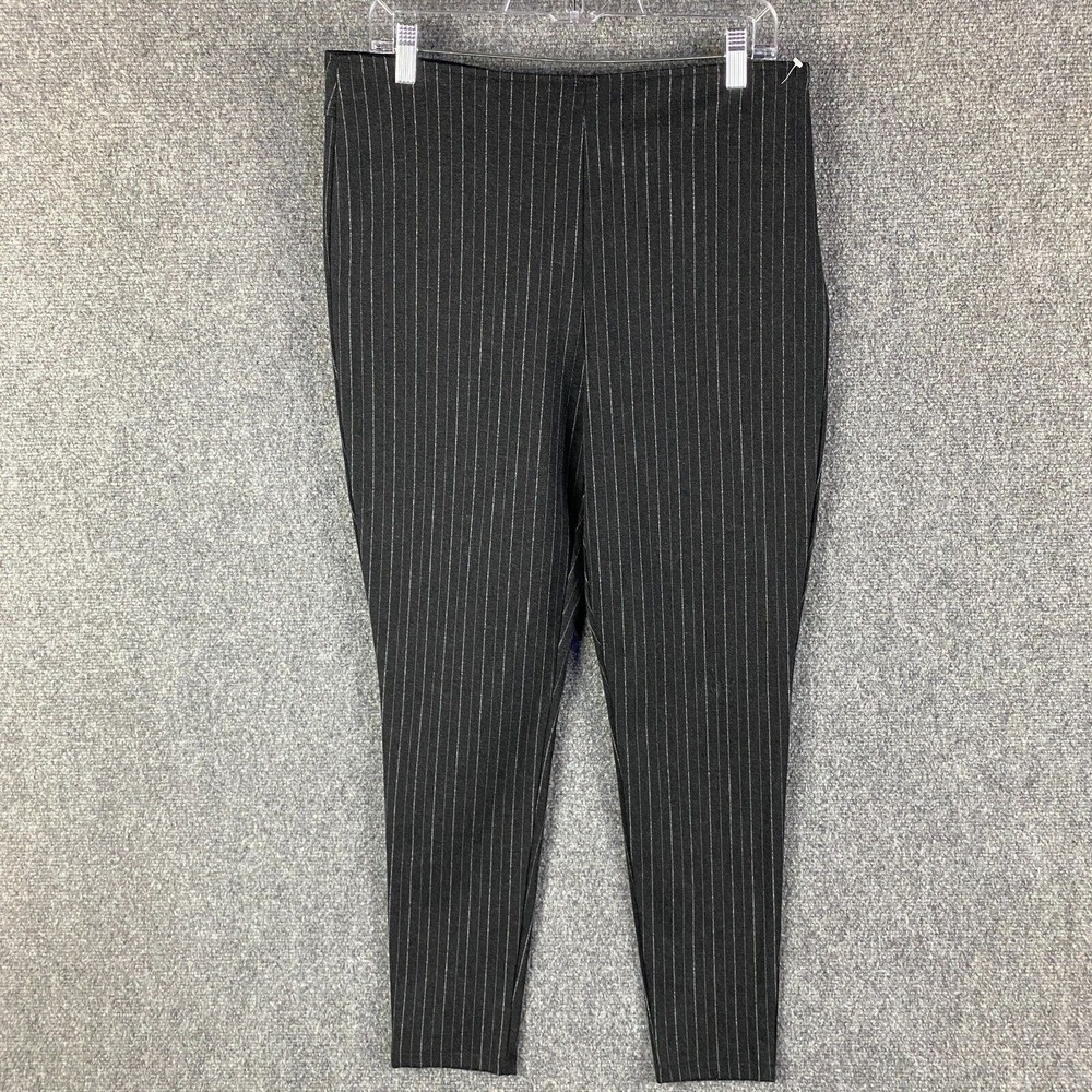 Gap Leggings Women's Large Stretch Striped‎ Charcoal Gray Adults Zipper L